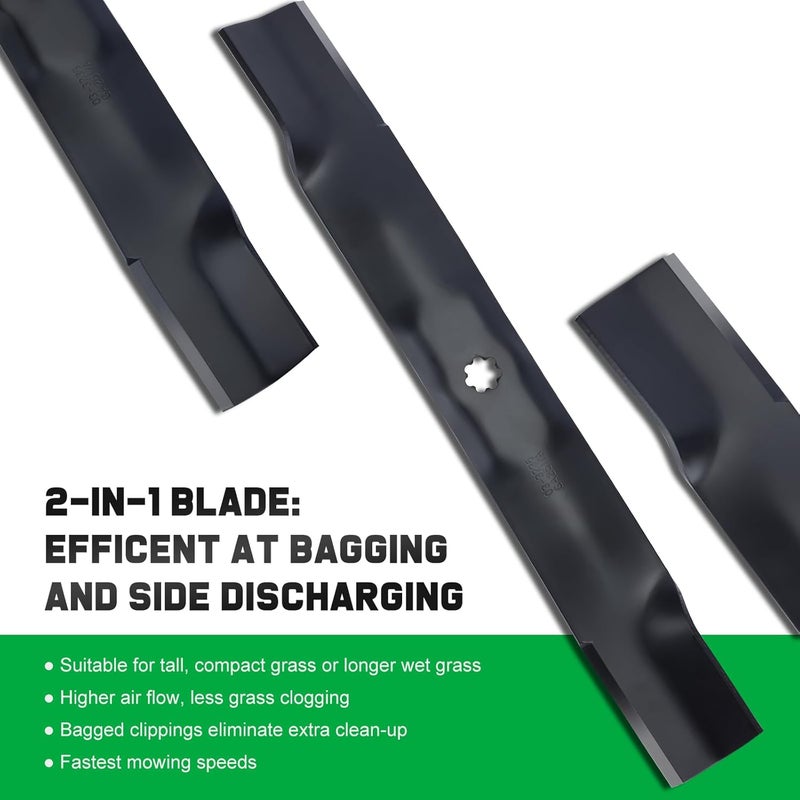 Grasscool AM141034 42 inch Mower Blades for John Deere D130 D110 D105 D125 X300 Z225 LA135 Z235 42" Deck Lawn Tractor Replace AM137327 AM141032 (2 Pack) - Image 3